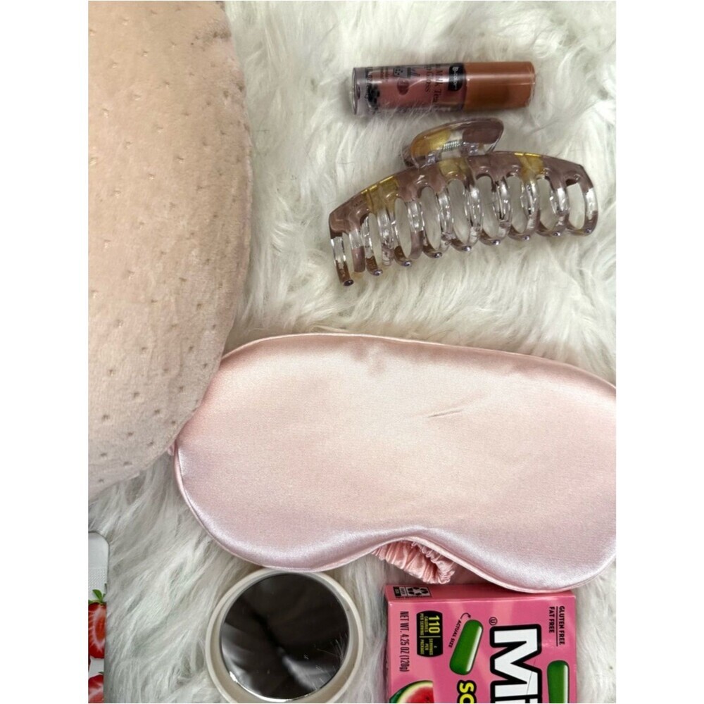 Pink Travel Comfort Essentials Bundle, Neck Pillow Sleep Mask Water Bottle - Picture 3 of 8